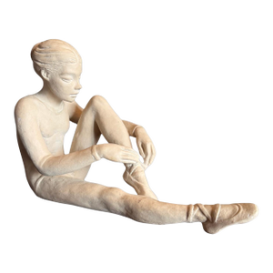 Austin Productions Seated Ballerina Tying Pointe Shoe Sculpture-Ballet Art-Dance