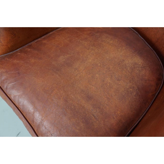Vintage Dutch Cognac Leather Club Chair, 1970s, Set of 2 For Sale - Image 17 of 18