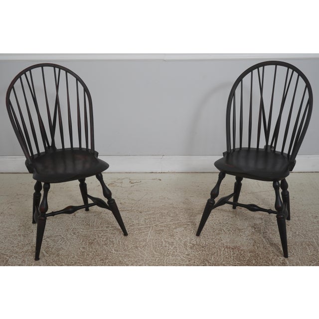 Warren Chair Works Black Windsor Dining Room Chairs For Sale - Image 13 of 18