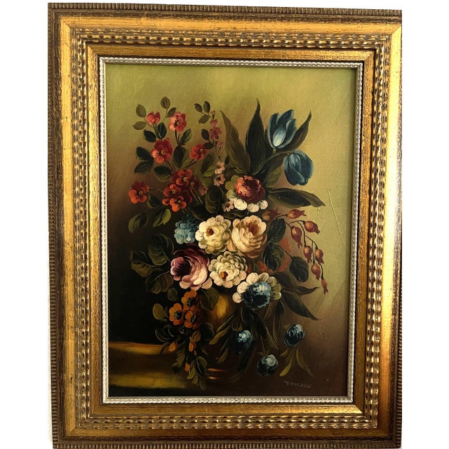 Fracassi, Floral Still Life, 1970s, Oil on Canvas, Framed For Sale - Image 7 of 11