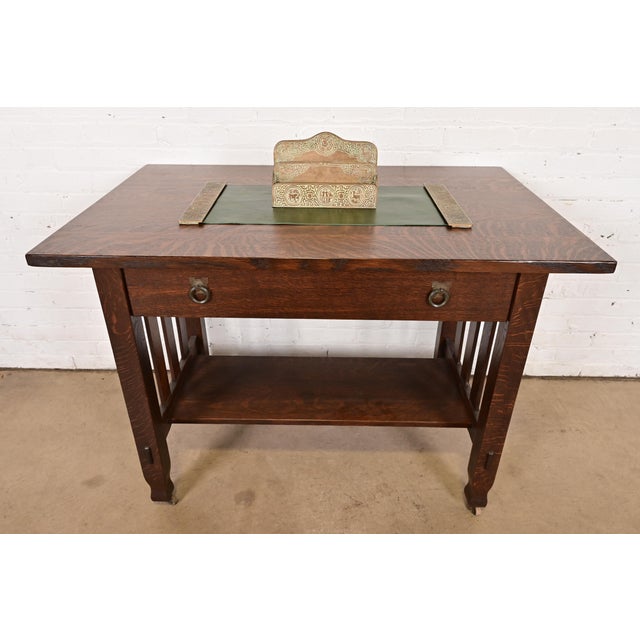 Tiffany Studios New York Zodiac Pattern Bronze Doré Letter Rack For Sale - Image 13 of 14