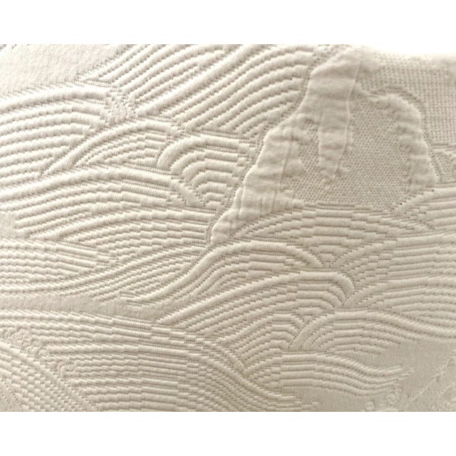 Add a pop of white with this classic rolling hills Asian Chinoiserie pattern. Made of a soft 100% Italian cotton matelasse...