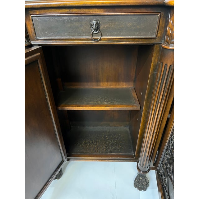 Theodore Alexander Attributed Regency Revival Leather-Top Sideboard With Gallery For Sale - Image 10 of 17