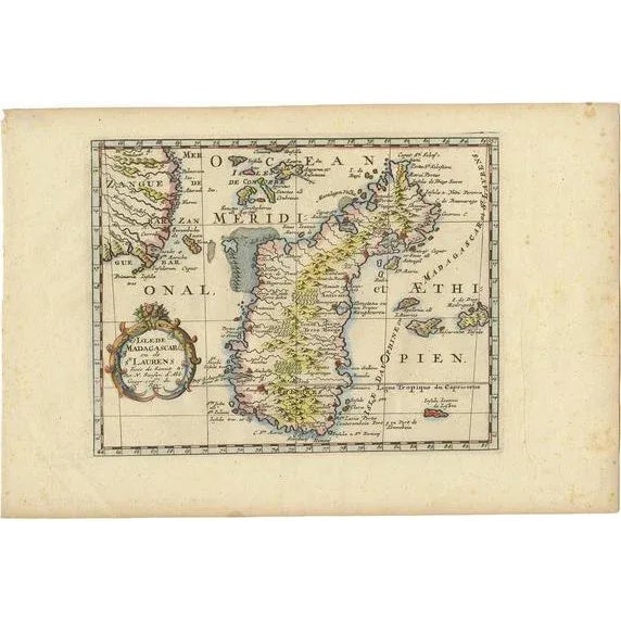Antique Map of Madagascar attributed to N. Sanson, 1680 For Sale - Image 5 of 5