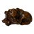 3" Artistic Brown Wood Carved Elephant Fengshui Miniature Figure For Sale