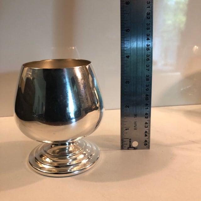 Metal 1940s Wm Rogers Silverplate Brandy Snifters - A Pair For Sale - Image 7 of 9