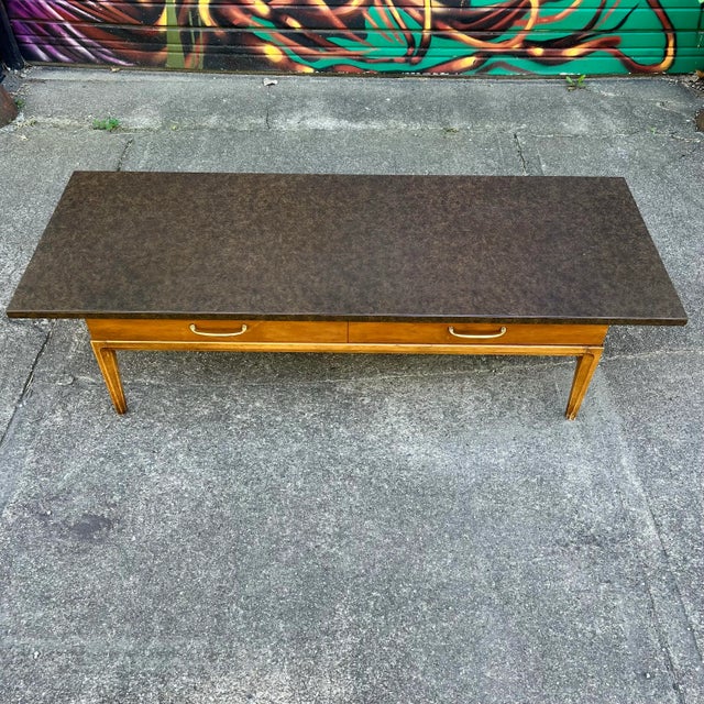 Mid-Century Modern Mid Century Modern Walnut and Laminate Top Coffee Table For Sale - Image 3 of 12