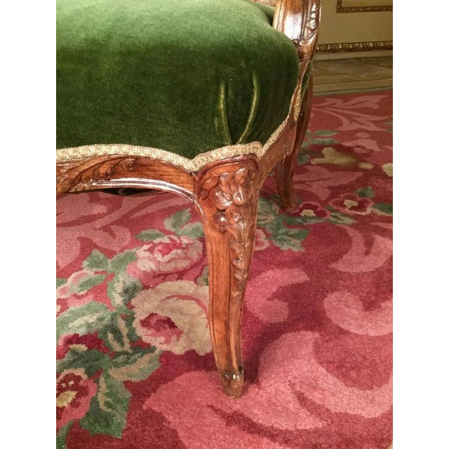 Wood 19th Century Louis XV Sofa in Walnut, 1890s For Sale - Image 7 of 9