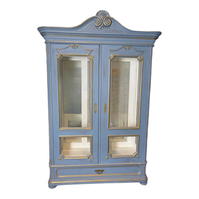 French Painted Display Cabinet For Sale