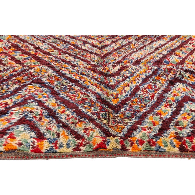 Berber Tribes of Morocco Vintage Beni M'Guild Moroccan Rug, 06'03 X 13'05 For Sale - Image 4 of 10