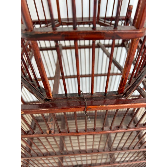 Vintage Mid 20th Century Wooden Birdcage For Sale In Birmingham - Image 6 of 9