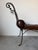 Metal Vintage Rustic Wrought Iron & Leather Scroll Bench For Sale - Image 7 of 16