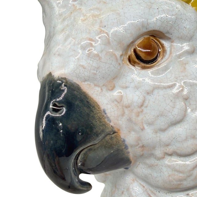 Ceramic A William Brownfield Majolica Pitcher Modeled as a Cockatoo, English, Dated 1877 For Sale - Image 7 of 18