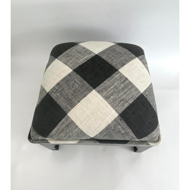 Charcoal Modern Black Lacquered Ottoman For Sale - Image 8 of 8