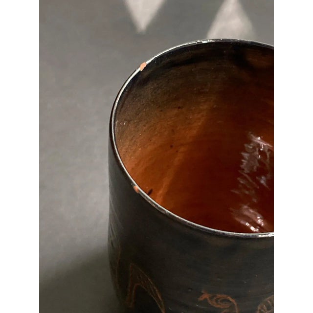 Ceramic Edwin and Mary Scheier Circa 1948 Vintage Mid Century Studio Art Pottery Cups Signed - Set of 3 For Sale - Image 7 of 8