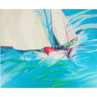 Claude Hemeret, Régate, Lithograph For Sale