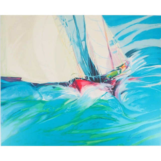 Claude Hemeret, Régate, Lithograph For Sale