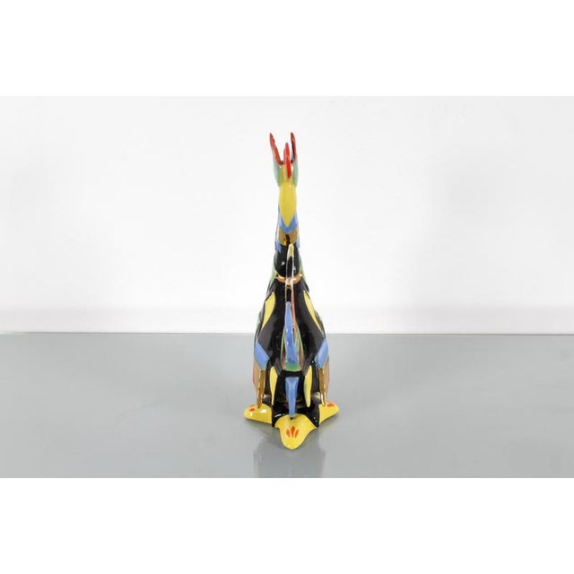 Mid-Century Multicolored Hand-Glazed Ceramic Rooster by by G. Girardi, Italy, 1960s For Sale - Image 9 of 11
