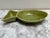 Midcentury green textured California ceramic pottery green fish shaped dip and chip bowl or tray. Whimsical fish shaped...