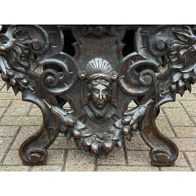 Victorian Italian Carved Walnut Low Lamp Table For Sale - Image 9 of 14