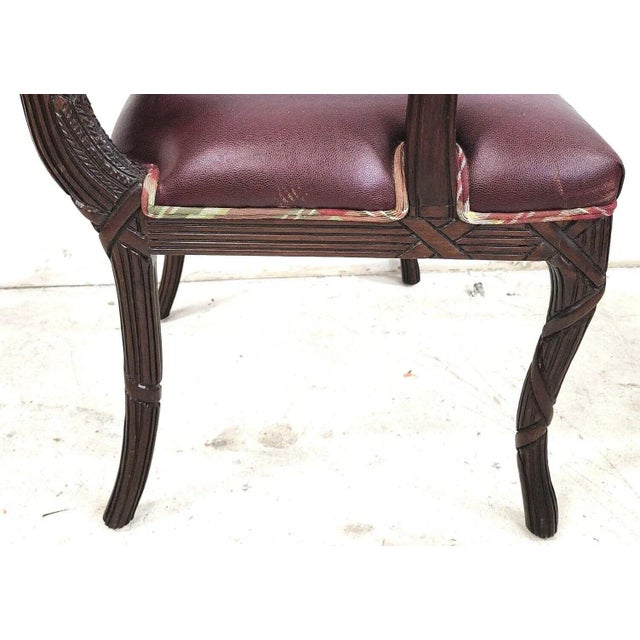 Vintage French Mahogany Dining Armchairs - Set of 6 For Sale - Image 10 of 13