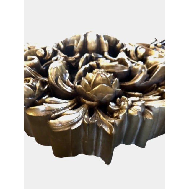 Vintage Ornate Hollywood Regency Gilt Composite Oversized Mirror By Bassett Mirror Co. Gold colored Baroque inspired...