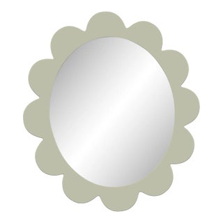 Fleur Home Carnival Iris Oval Mirror in Mizzle, 27x22 For Sale