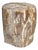 Large Side Table in White and Grey Petrified Wood For Sale