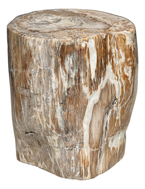 Large Side Table in White and Grey Petrified Wood
