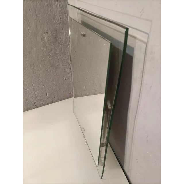 Mid-Century Modern Mirror Verdino Curved Glass with Suspended Mirror, 1960s For Sale - Image 3 of 7