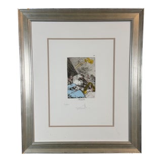 1970s Salvador Dali Les Caprices De Goya Rasputin Hand Signed Etching Surreal Rare Art For Sale