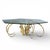 Alain Chervet Alain Chervet Mid Century Brass Ibex Glass Top Coffee Table For Sale - Image 4 of 5