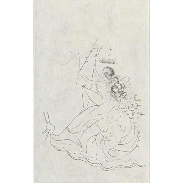 Surrealism Dali Escargot Hand Signed Numbered Etching Surreal Rare Art For Sale - Image 3 of 5