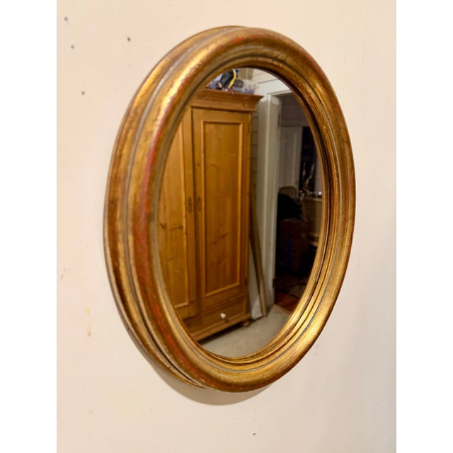 Pair of Italian Gilt Oval Mirrors, Hollywood Regency Style, 1960s For Sale - Image 10 of 10
