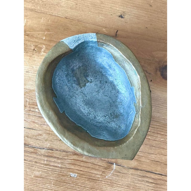 Vintage Brass and Pewter Walnut Bowl For Sale In West Palm - Image 6 of 12