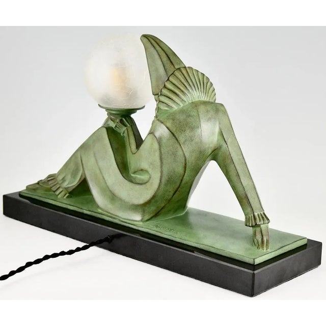 Glass Art Deco Lamp by Marcel André Bouraine & Max Le Verrier, 1970 For Sale - Image 7 of 11