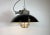 Black Enamel and Cast Iron Industrial Cage Pendant Light from Elektrosvit, 1960s For Sale - Image 16 of 18