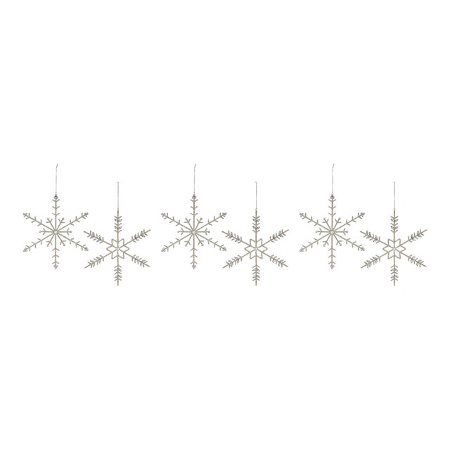 Kenneth Ludwig Chicago Jeweled Metal Snowflake Ornament (Set of 6) For Sale - Image 4 of 4