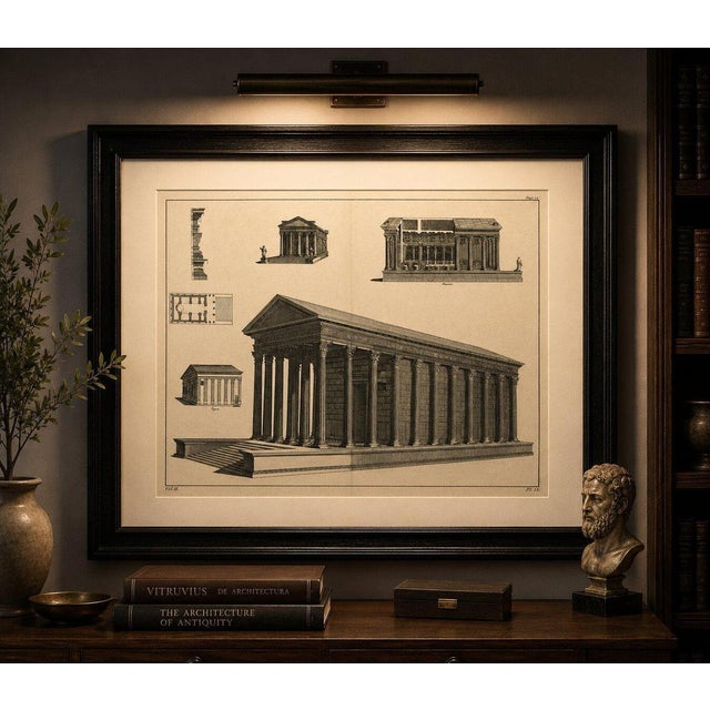 Title: Monumental Roman Temple Architecture Engraving, Montfaucon 1721 : This impressive early eighteenth-century copper...