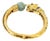 Bochic "Orient" Carved Vintage Mint Jade Bangle Set In 18K Gold & Silver For Sale