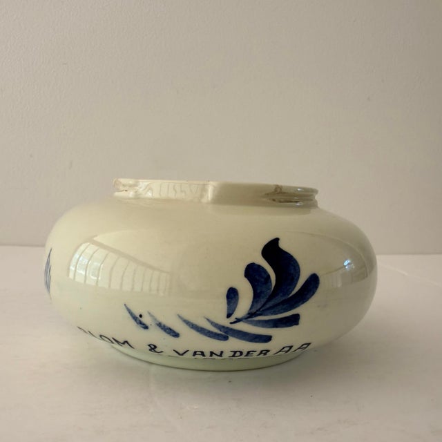 Vintage Delft Blue Small Planter Dutch Windmill Blom Van Der Aa 1962 Holland For Sale - Image 4 of 9