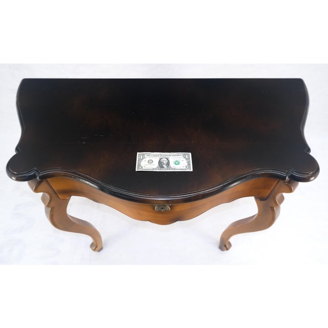 Spanish Baker One Drawer Cabriole Leg Fruitwood Paper Finished Drawer Console Table MINT For Sale - Image 3 of 14