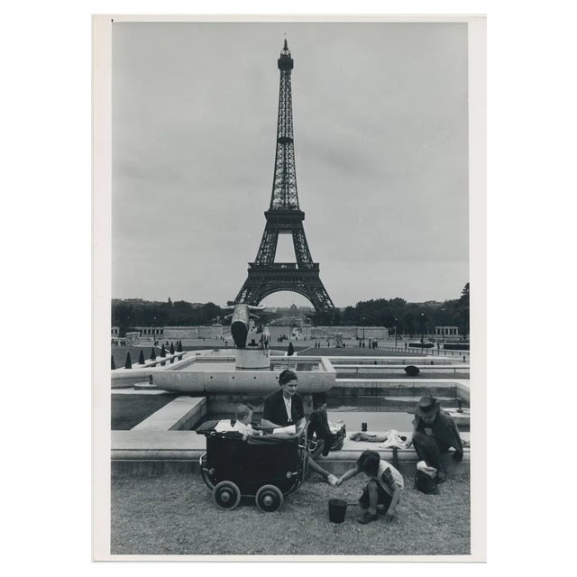 Eiffel Tower, France, 1950s, Black & White Photograph For Sale