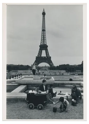 Eiffel Tower, France, 1950s, Black & White Photograph