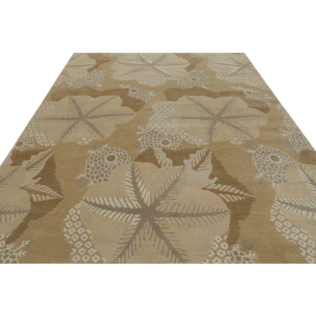Contemporary Rug & Kilim’s “Clouds” Modern Rug Design in Beige-Brown With Floral Medallions For Sale - Image 3 of 7