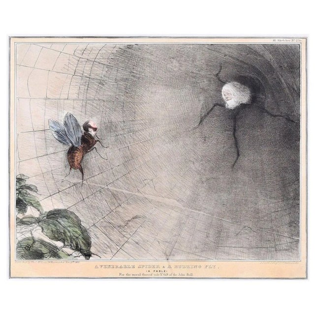A Venerable Spider And A Buzzing – Reform Bill! - Lithograph by J. Doyle - 1831 1831 For Sale - Image 3 of 3