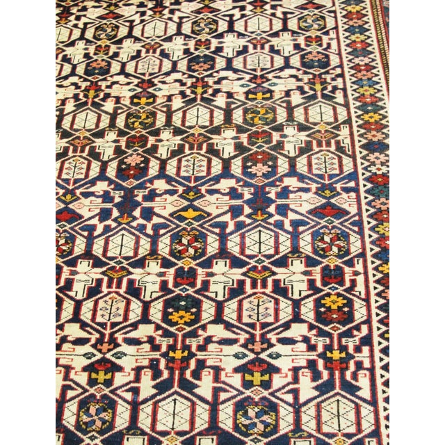 Blue Antique Caucasian Kuba-Shirvan Rug, 4'5" X 6'10" For Sale - Image 8 of 8