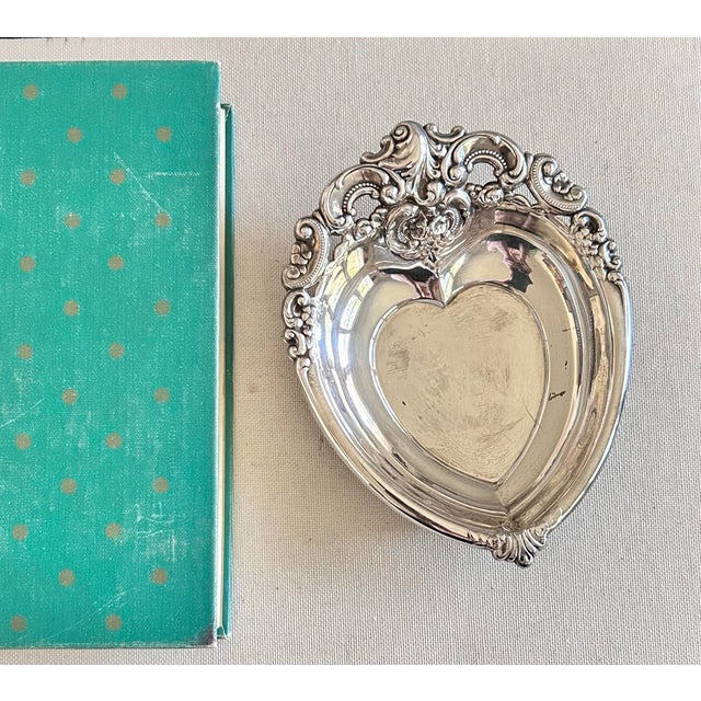Vintage Ornate Silverplate Heart Trinket Dish – Wallace For Sale - Image 10 of 10