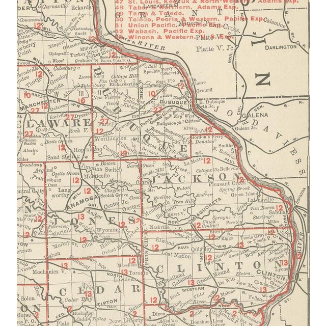 19th Century Antique Map of Iowa The Hawkeye State by Ran McNally, 1899 For Sale - Image 5 of 12