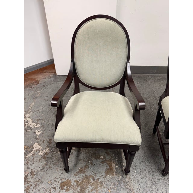 Traditional Bernhardt Oval-Back Dining Armchairs, Pair For Sale - Image 3 of 12